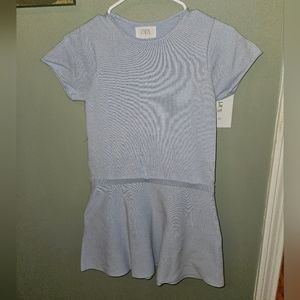 ZARA KNIT DRESS SIZE 9 LIGHT BLUE